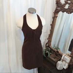Vintage lace up corset dress 70s style